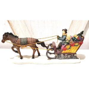 VINTAGE 2003 Grandeur Noel Victorian Village "Replacement" Horse And Sleigh